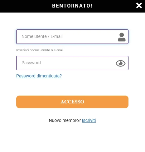 Schermata di accesso GratoWin: modulo email e password per entrare nel conto