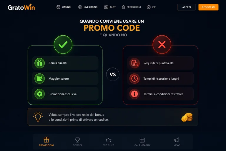 Analisi del valore reale dei codici promo GratoWin: confronto ROI per deposito